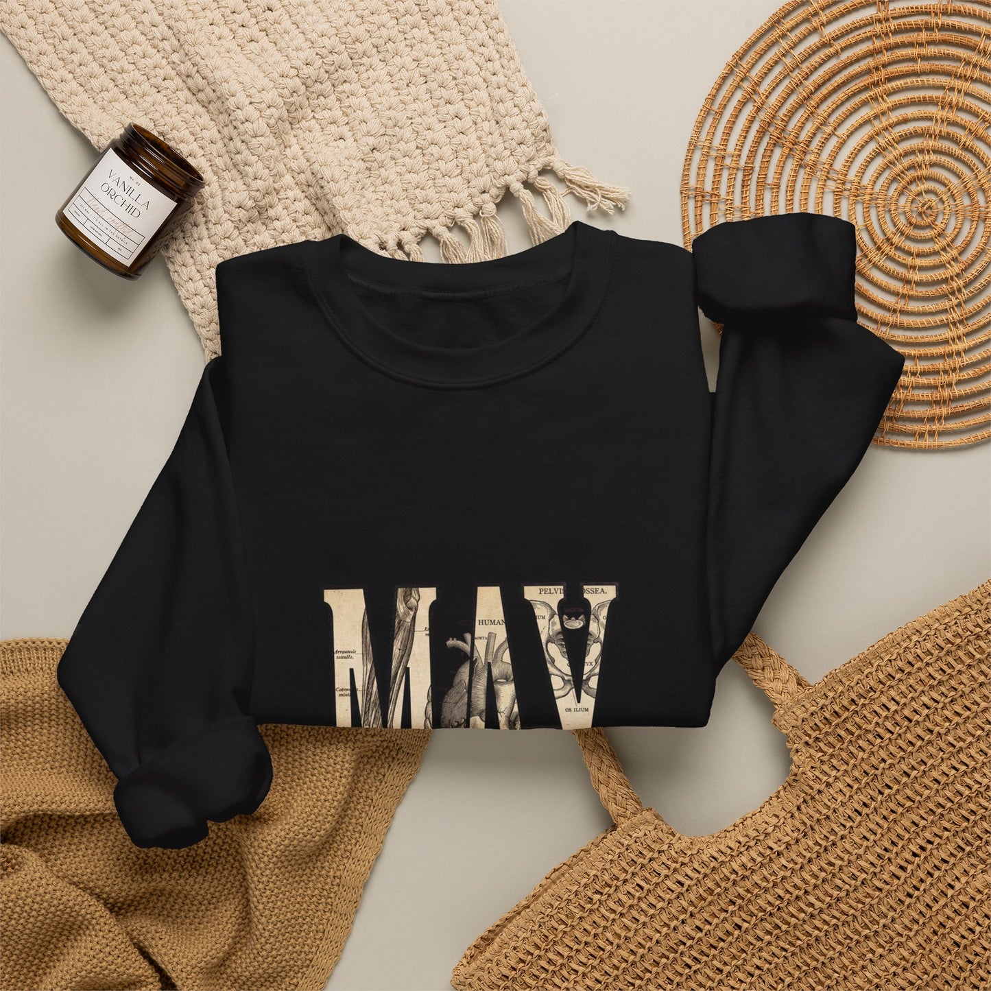 May Birth Flower Sweatshirt | Botanical Birth Month Floral Typography