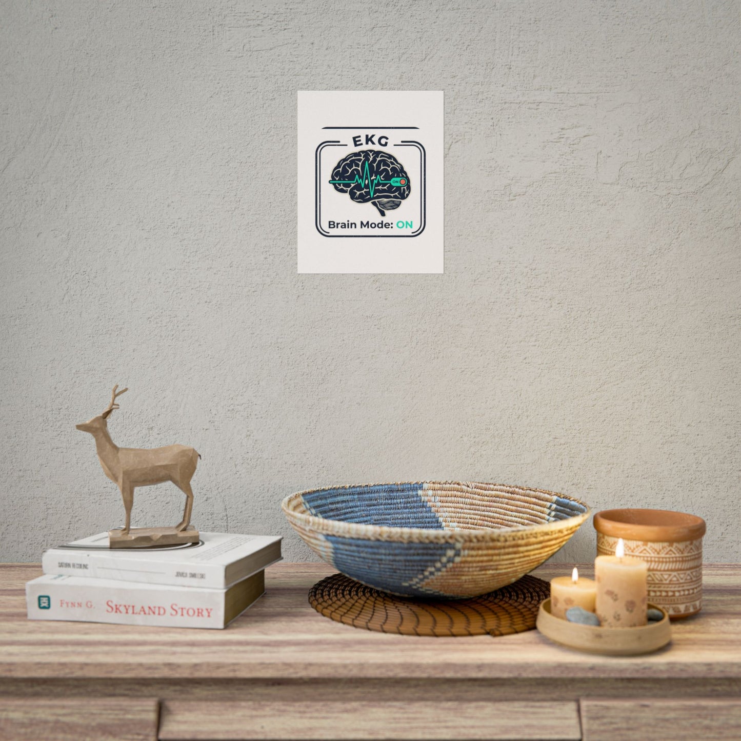 Rolled Poster — "EKG Brain Mode: ON" Graphic Art Print