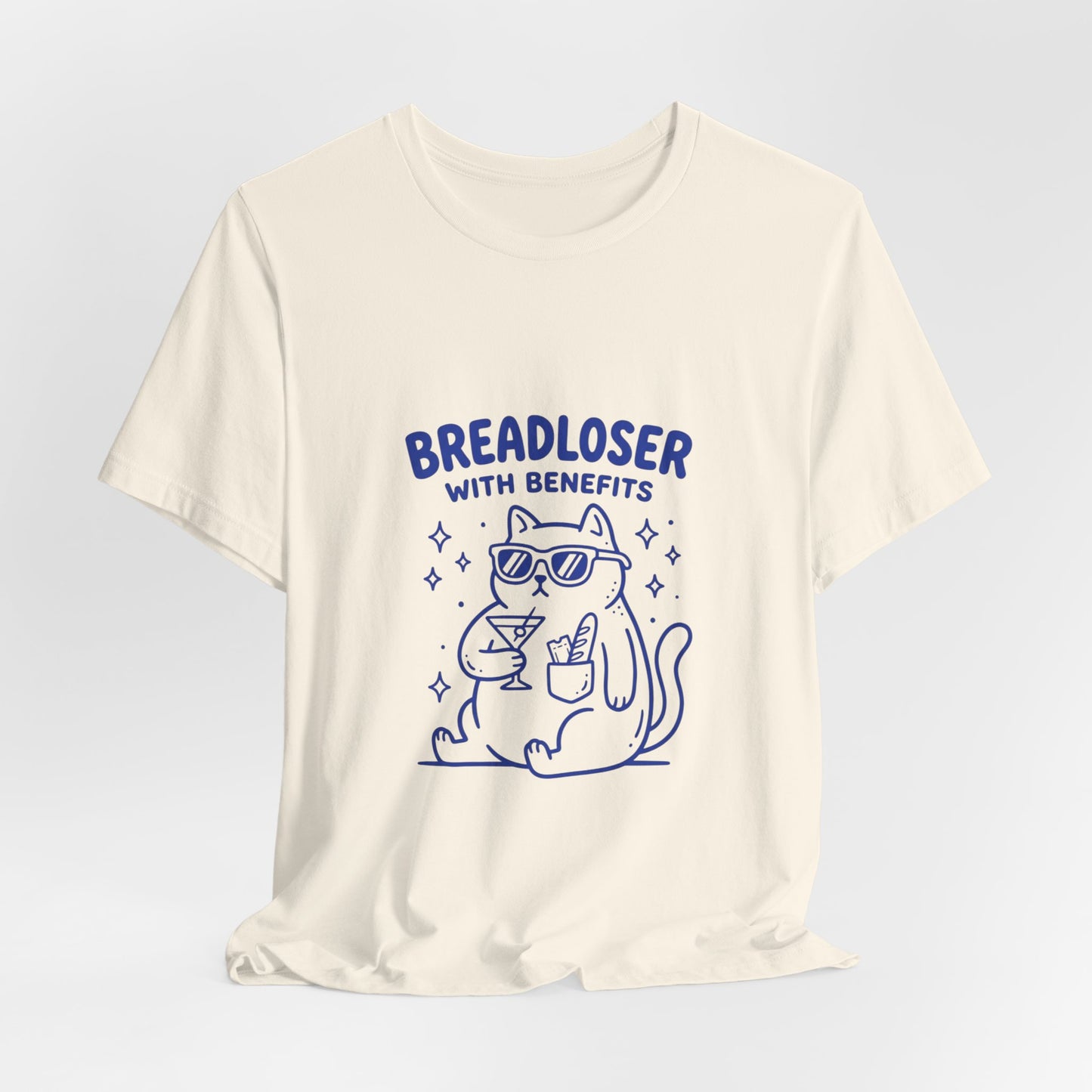 BREADLOSER WITH BENEFITS Tee | Breadloser Humor, Doodle Cat Illustration