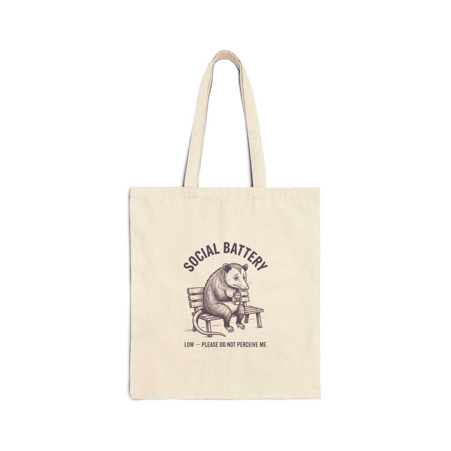 Social Battery Panda Tote | Anxious Animal Humor, Introvert Illustration