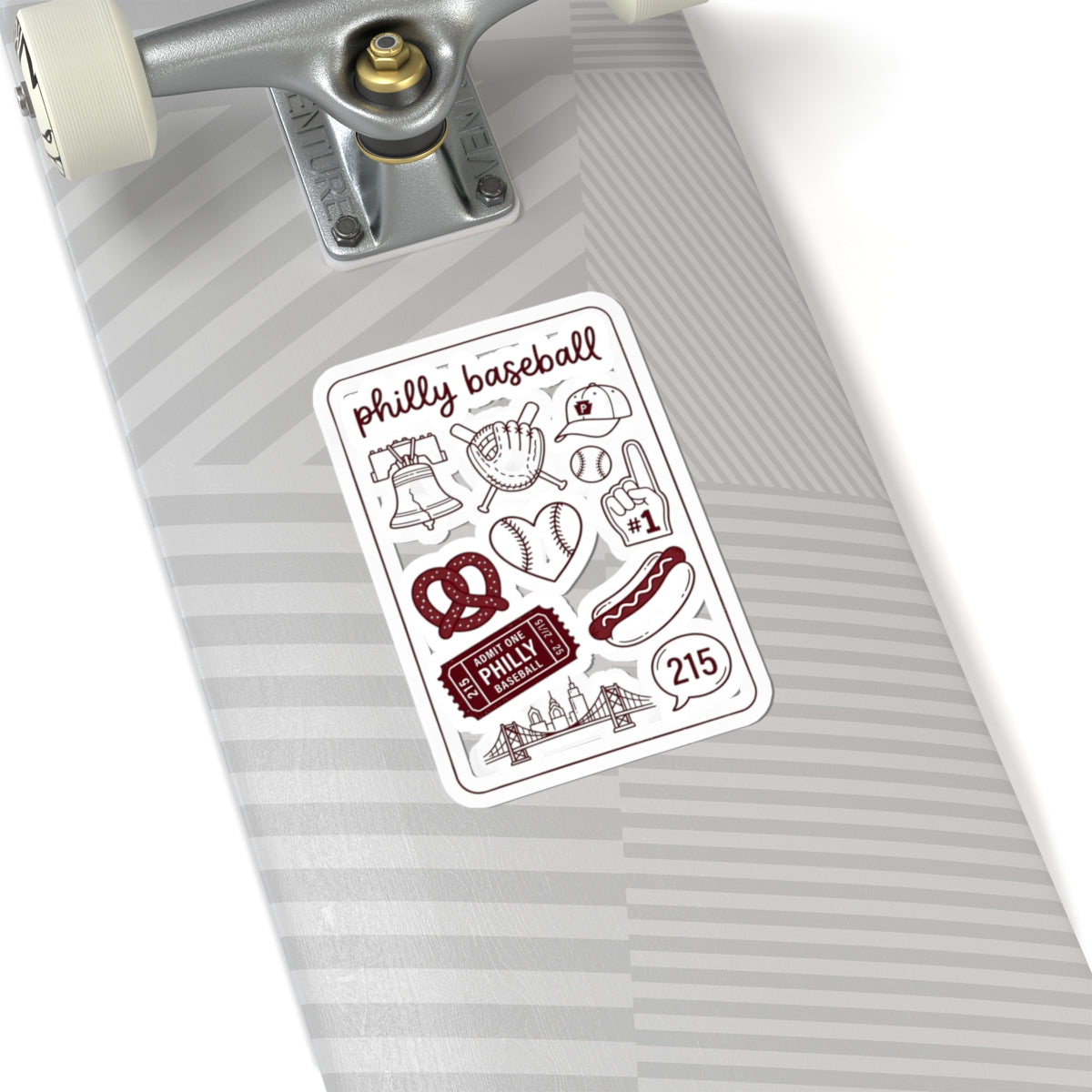 Philly Baseball Pride Sticker Sheet | Kiss-Cut City Sports Icons