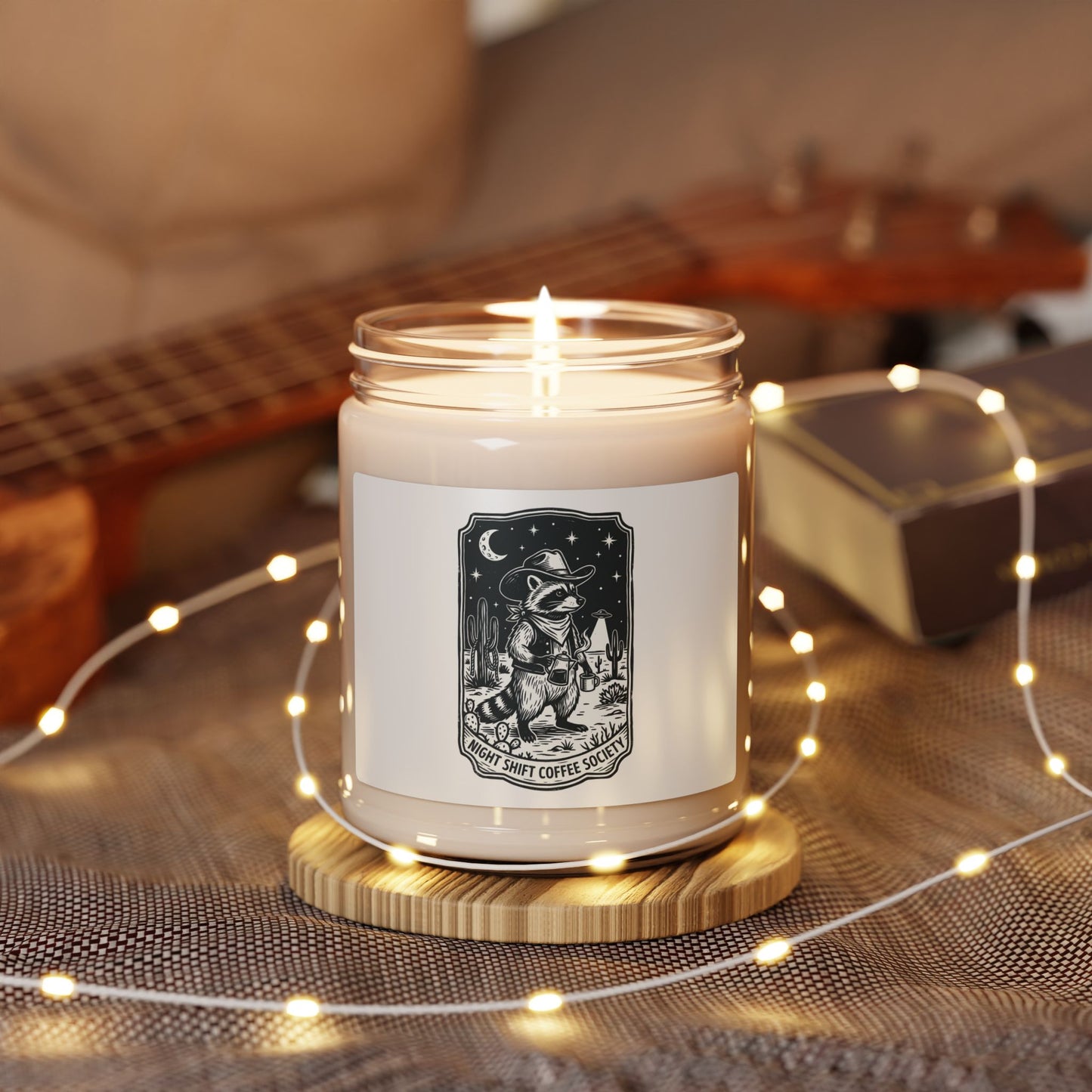 Retro UFO Cowboy Candle | Soy Candle, Vintage Desert Alien Graphic