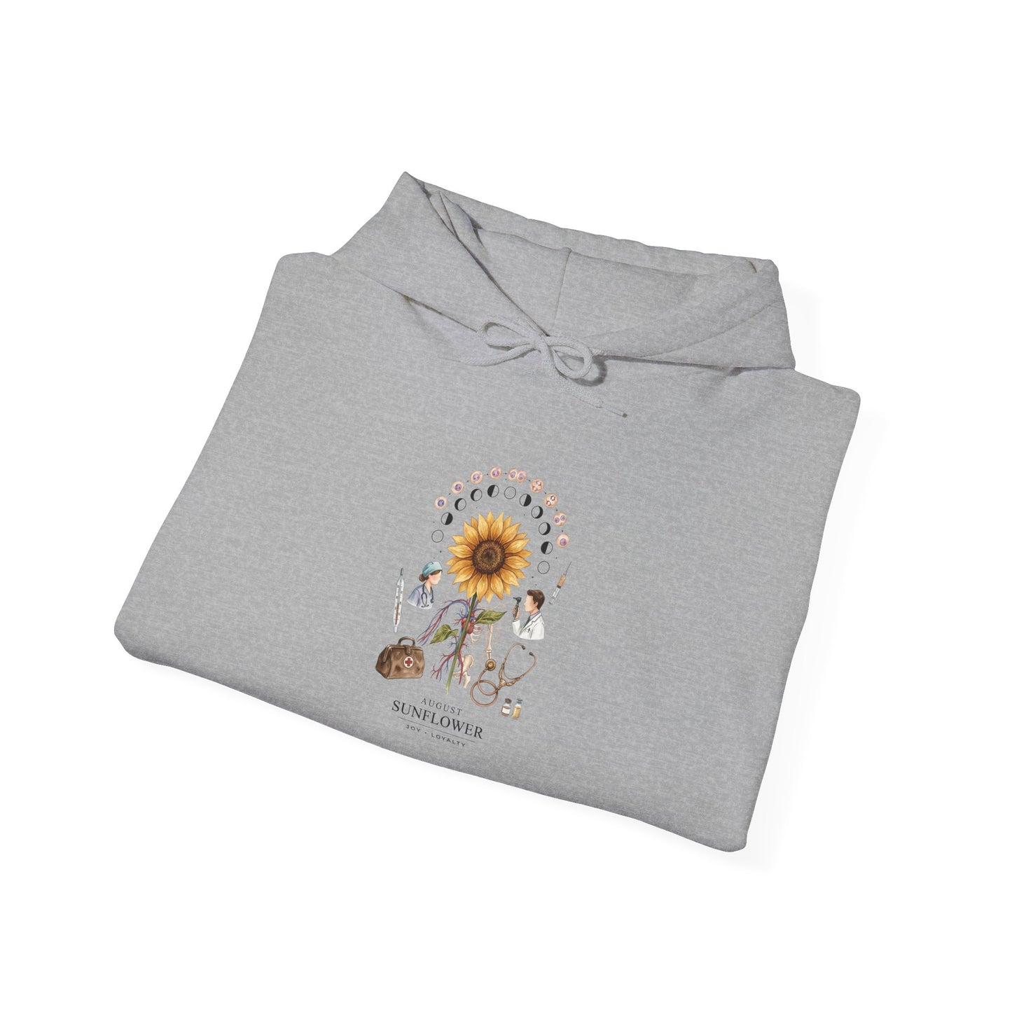 Sunflower Birth Flower Hoodie | Botanical Birth Month Floral Design