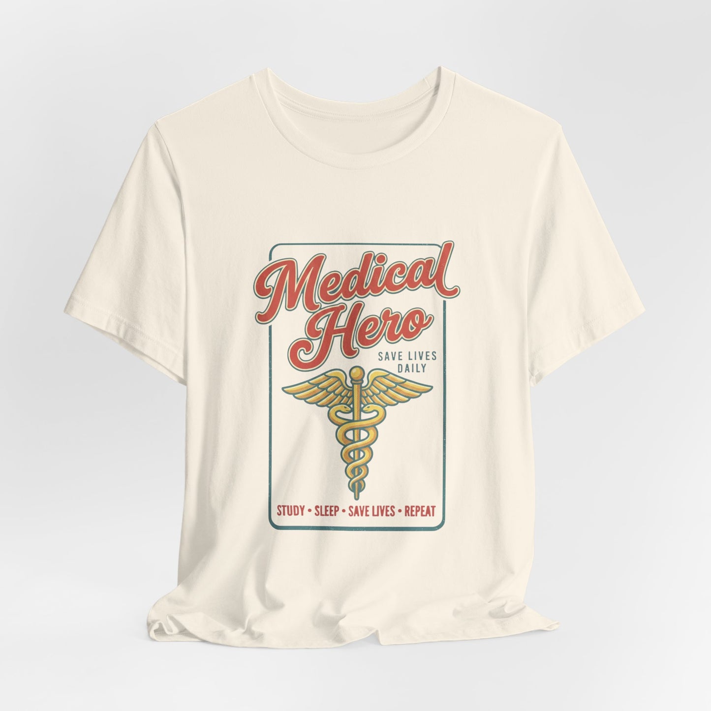 Medical Hero Caduceus Tee | Vintage Medical Retro Typography