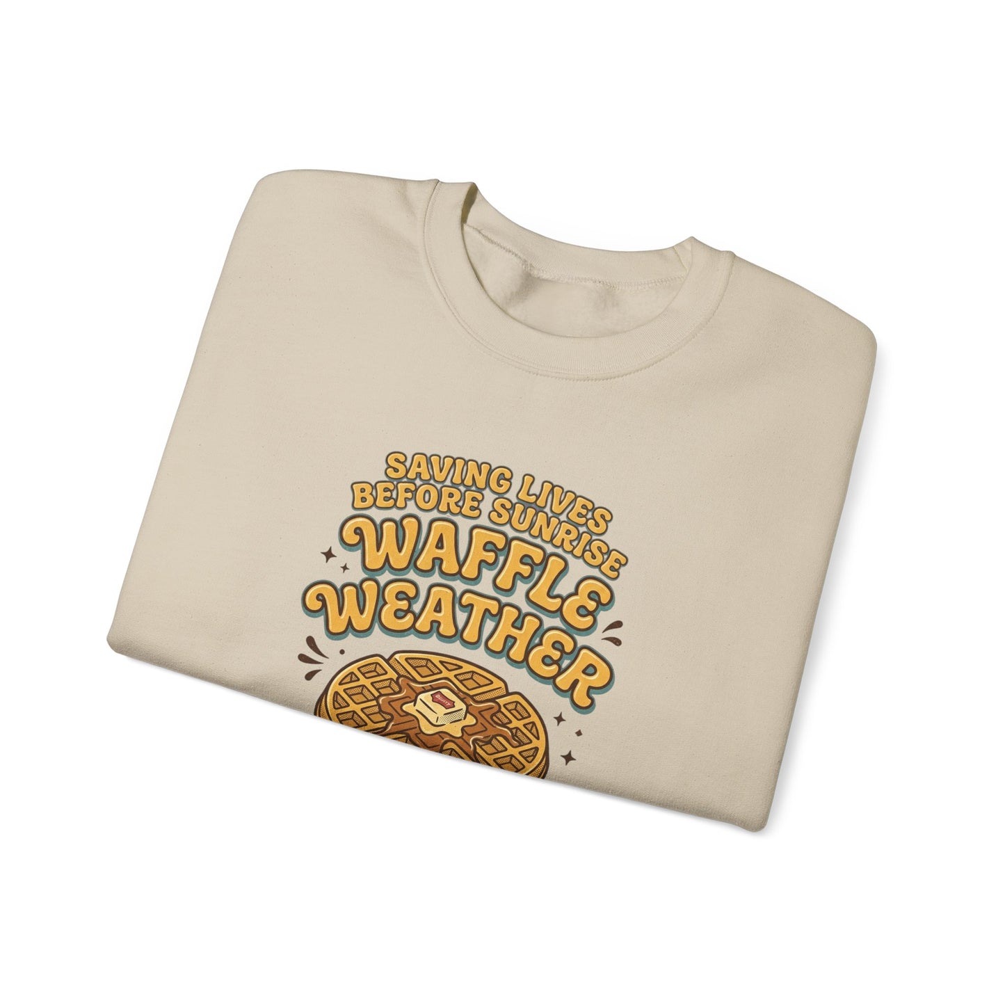 Waffle Weather Crewneck | Vintage Food Graphics, Retro Diner Breakfast