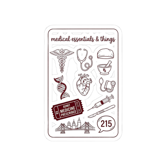 Philadelphia Medicine Icons Kiss-Cut Stickers | 215 City Pride