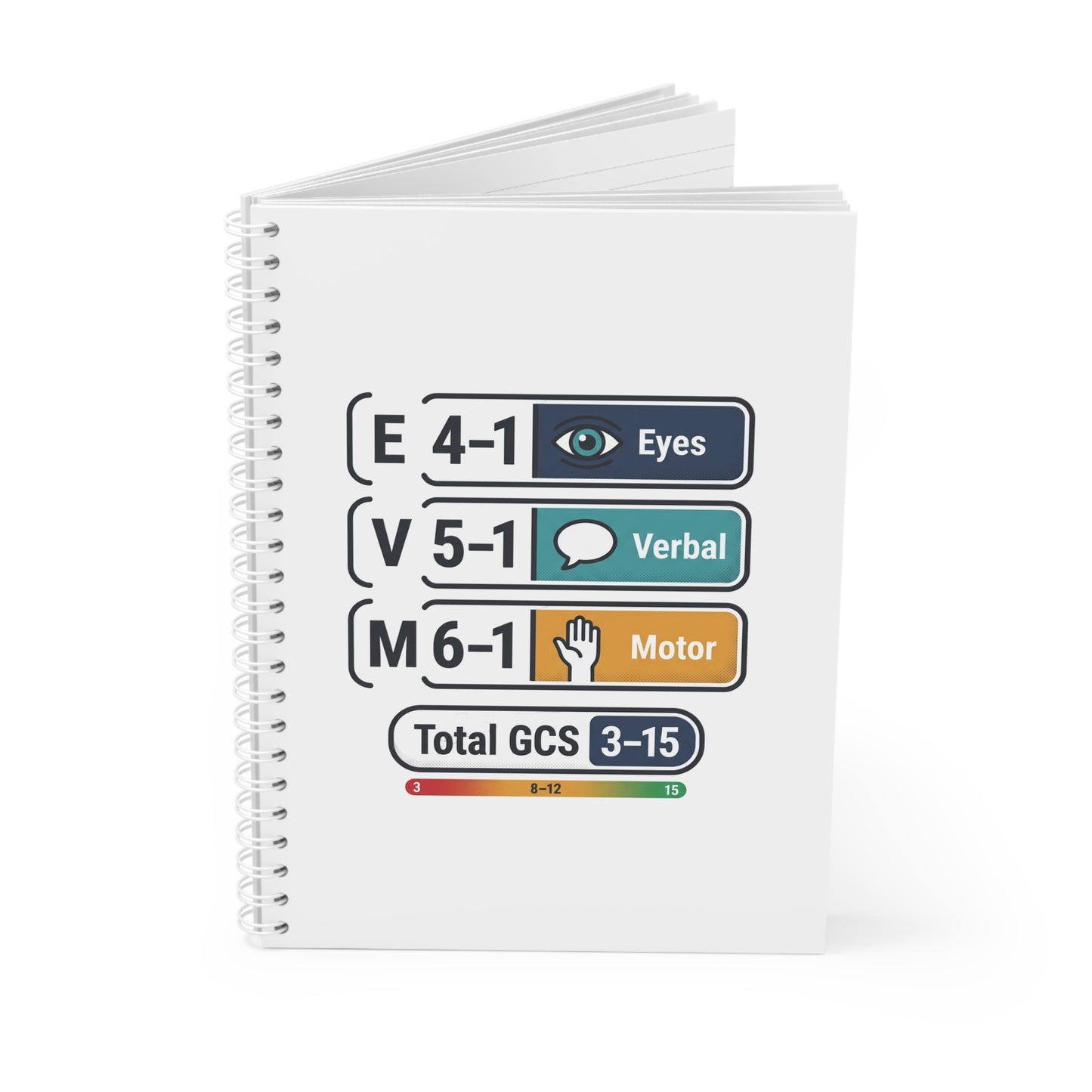 Glasgow Coma Scale (GCS) Spiral Notebook — Medical Nursing & EMT Reference