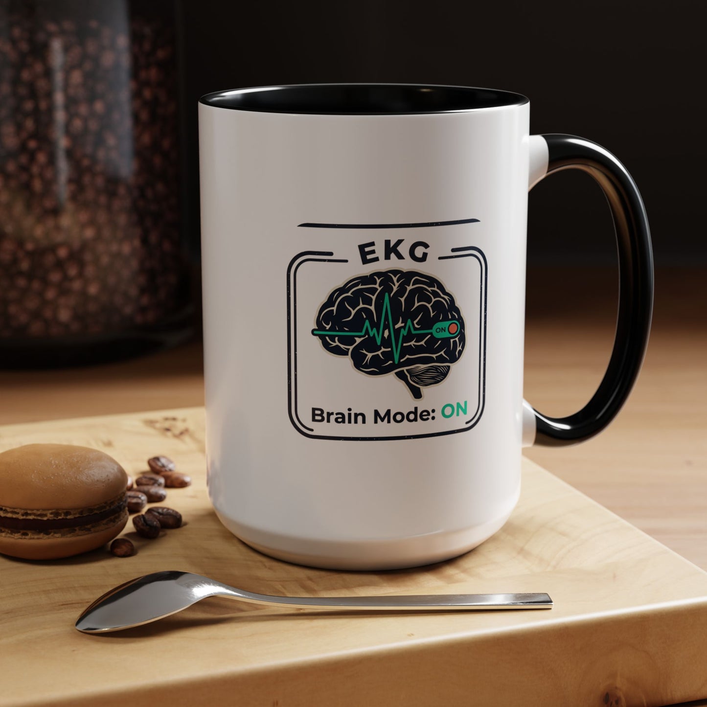 EKG Brain Mode ON Coffee Mug — Accent 11/15oz
