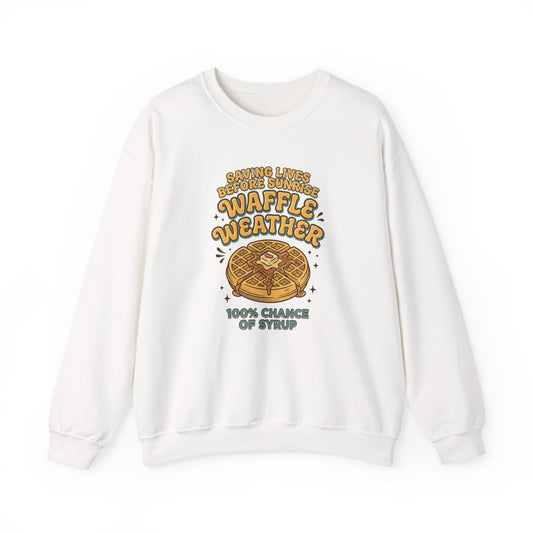 Waffle Weather Crewneck | Vintage Food Graphics, Retro Diner Breakfast