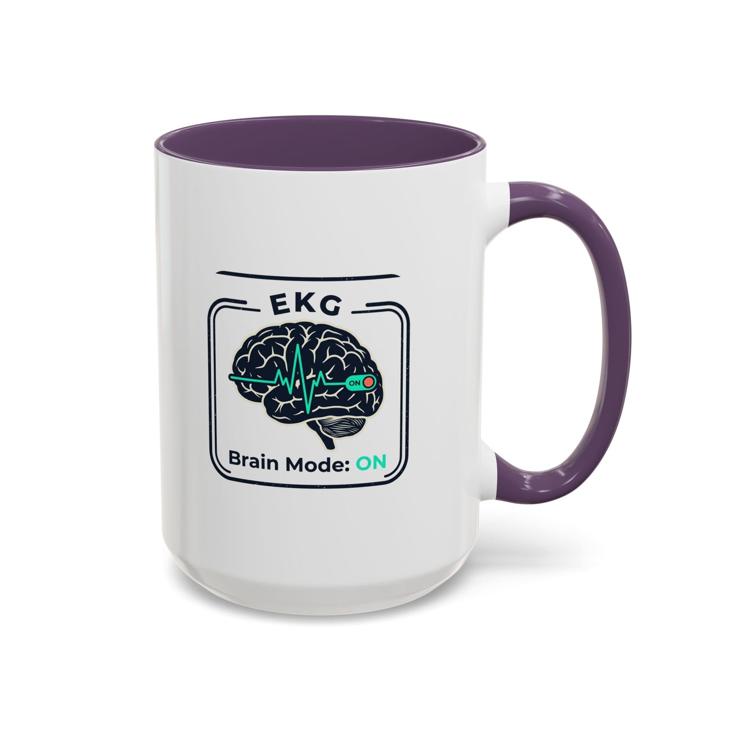 EKG Brain Mode ON Coffee Mug — Accent 11/15oz