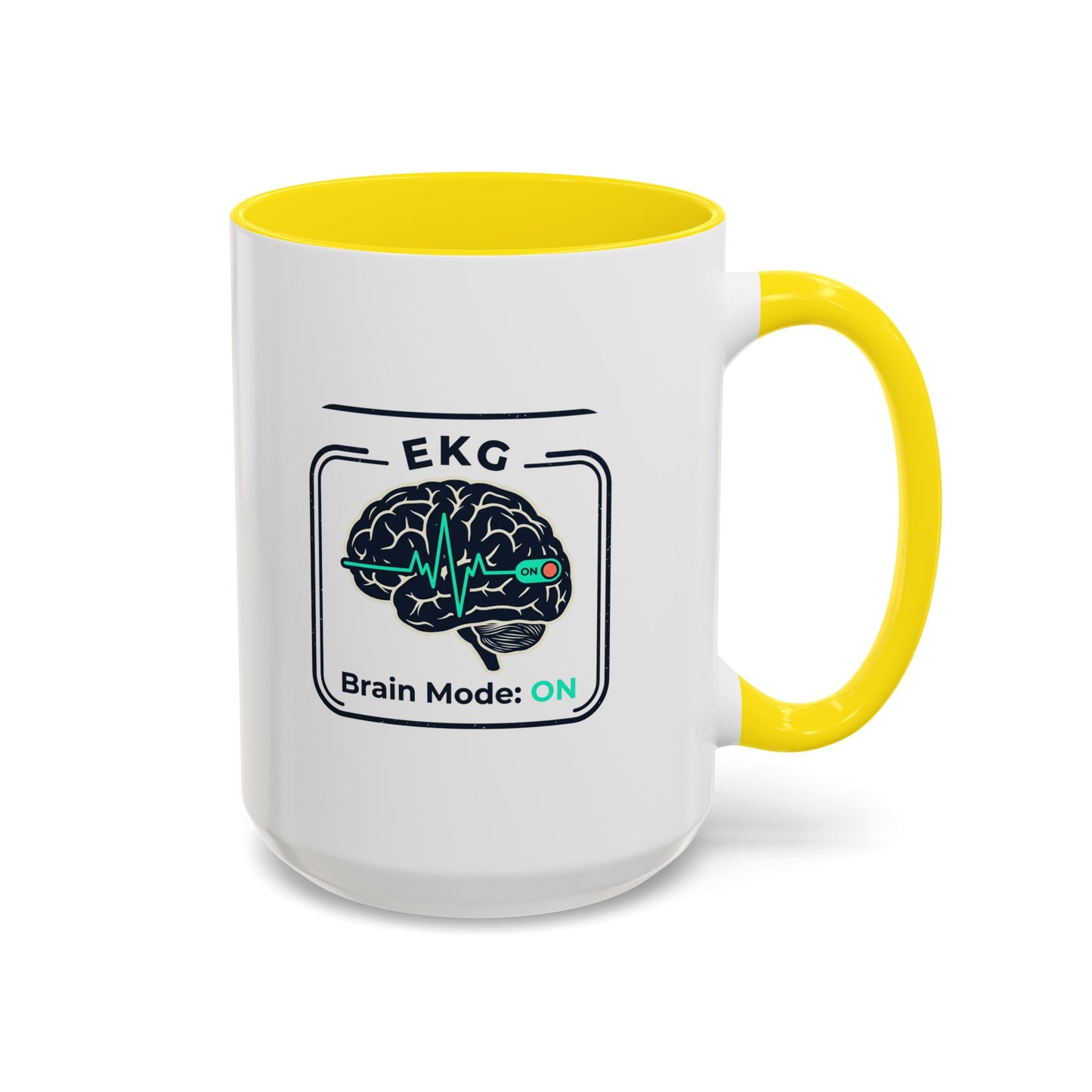 EKG Brain Mode ON Coffee Mug — Accent 11/15oz
