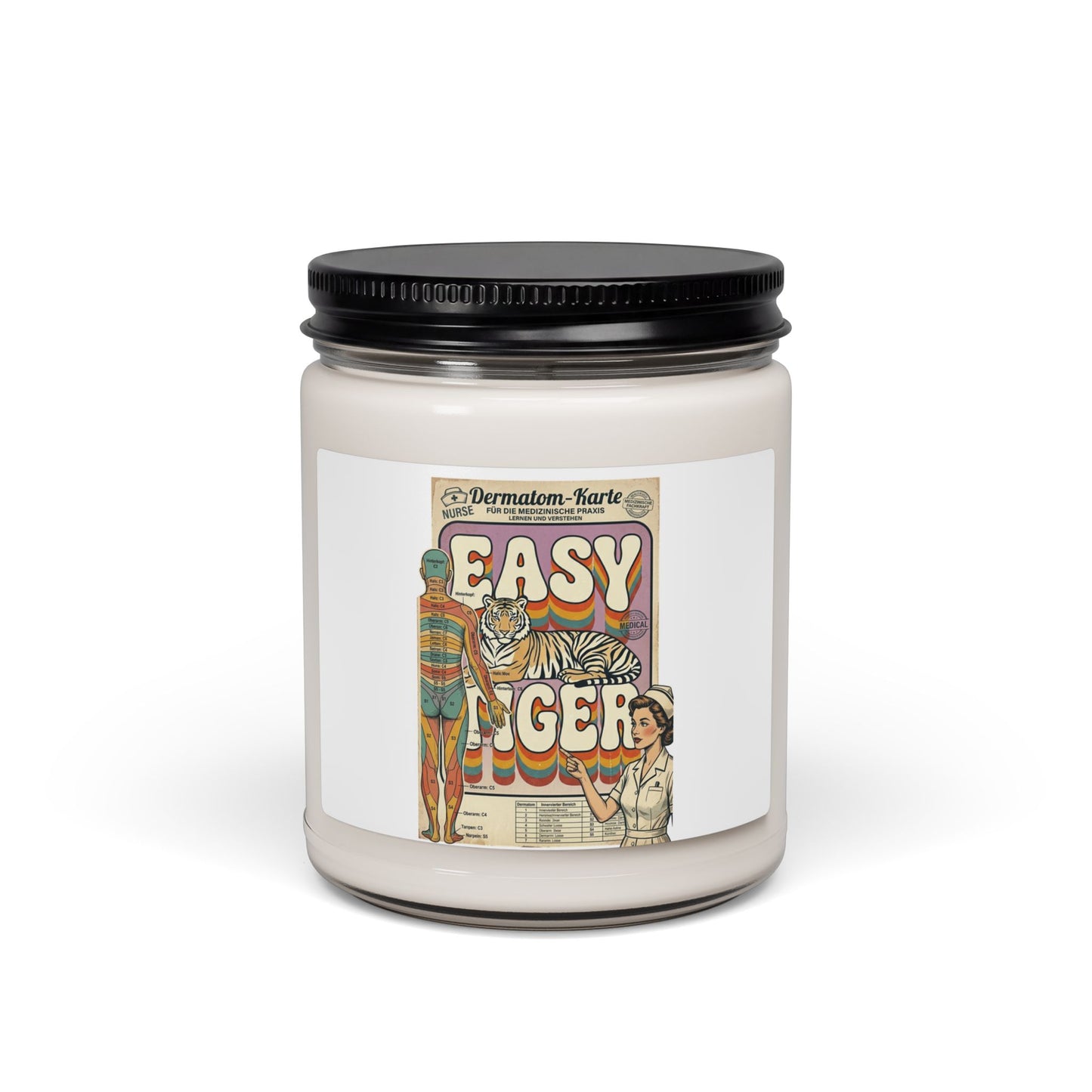 Easy Tiger Retro Tiger Graphic Candle, Soy Jar Candle | Summer Vacation Vibe