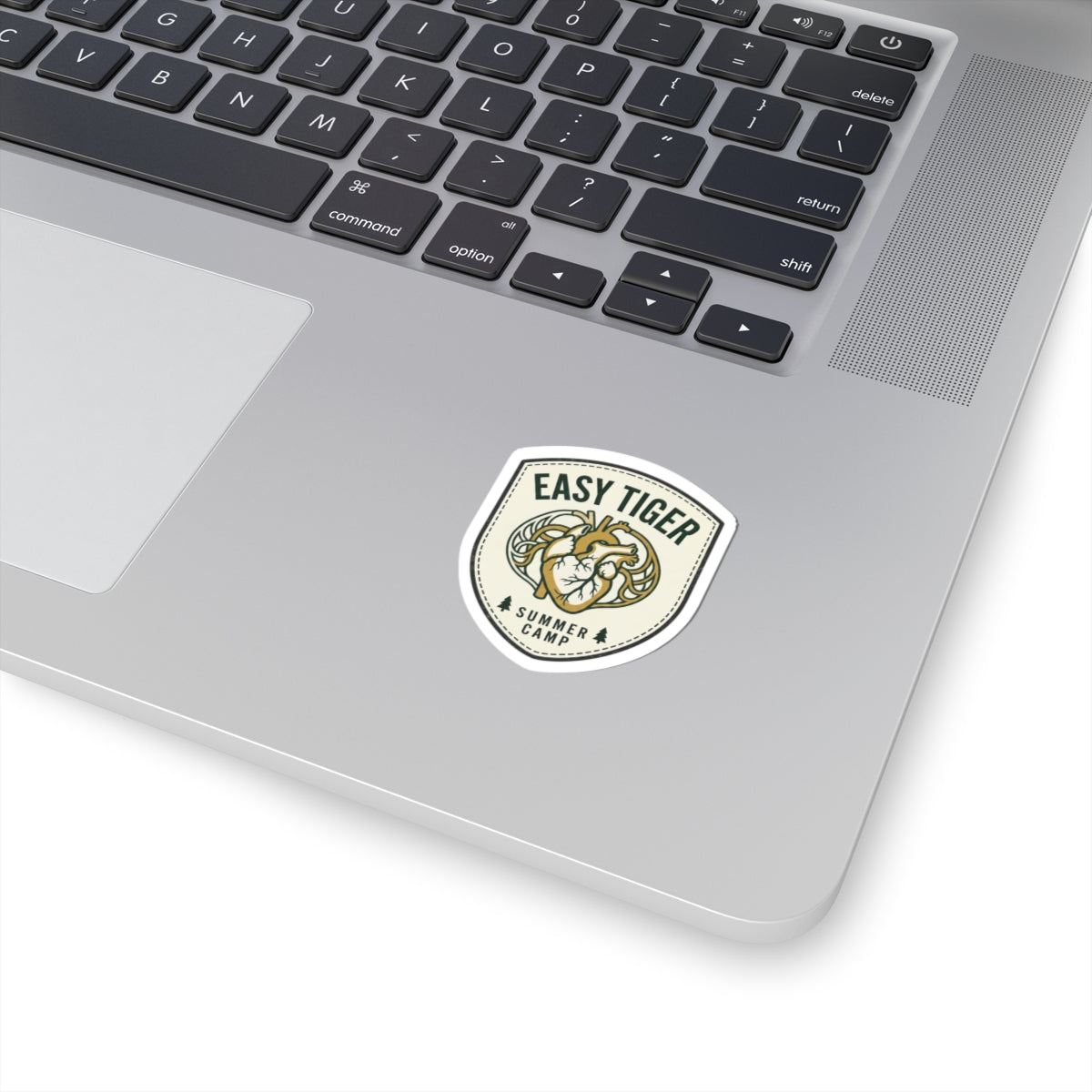 Easy Tiger Retro Badge Sticker | vintage summer camp, playful animal decal