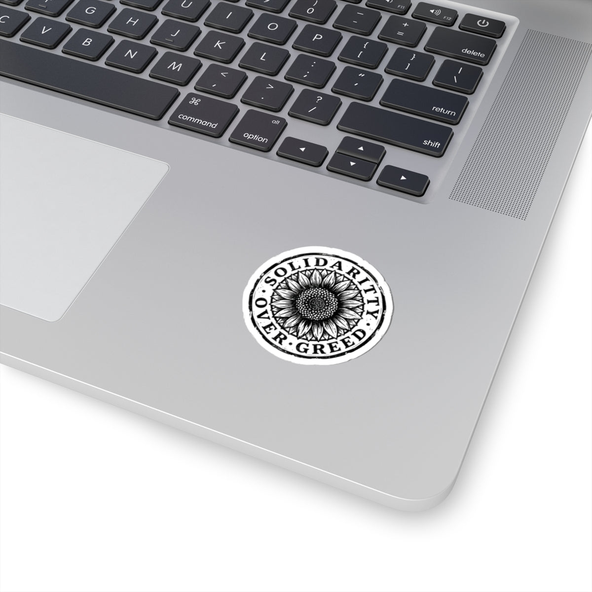 Solidarity Over Greed Sticker | People Over Profit, Values-Led Statement
