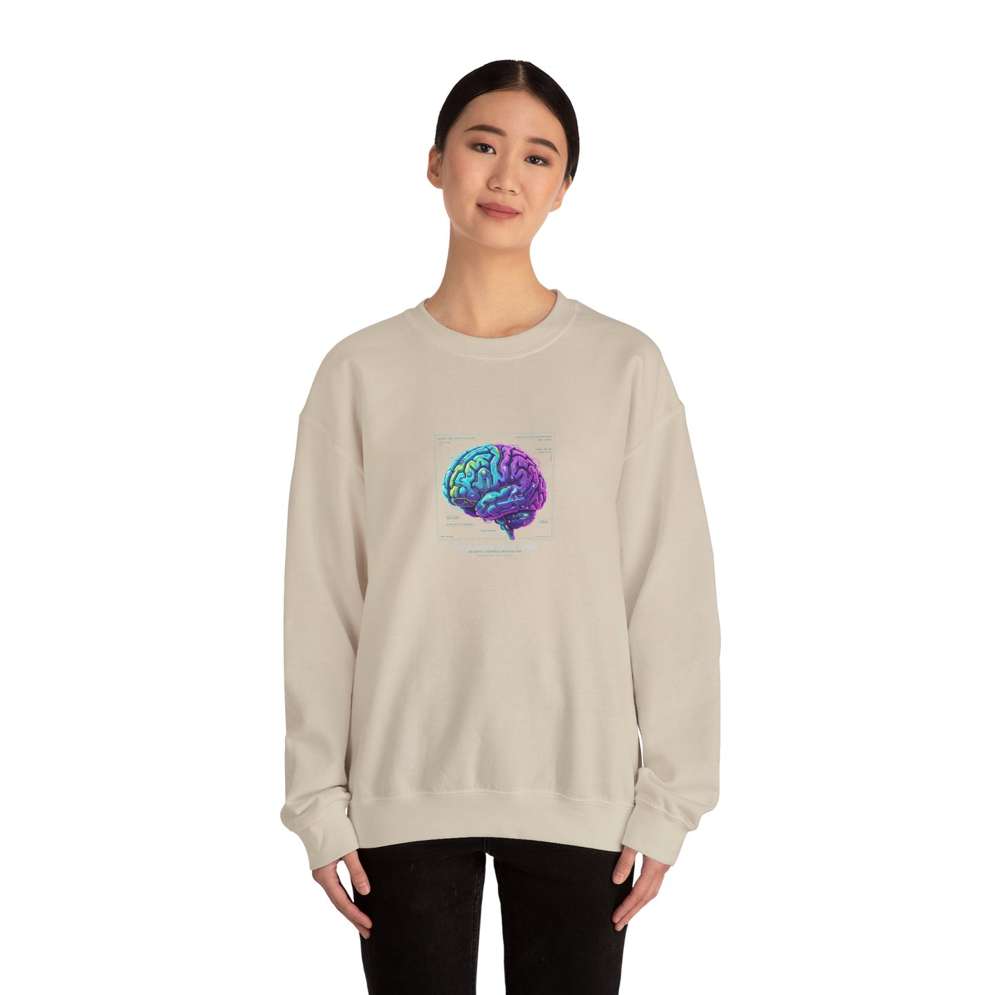 Neon Circuit Brain Sweatshirt — Futuristic Sci‑Fi Poster Design for Science Enthusiasts