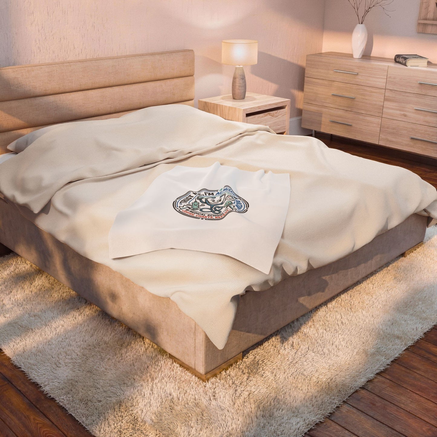 Medical Student Velveteen Plush Blanket — "Trust Me, I'm Almost a Doctor" Cozy Throw
