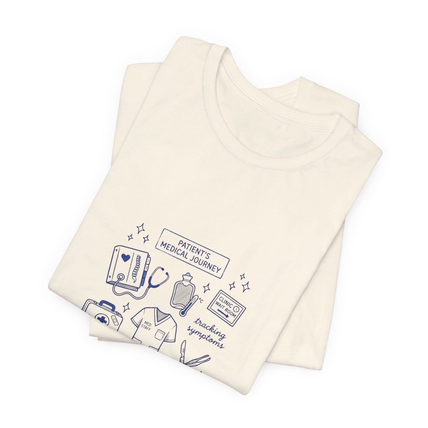 Hockey Romance Doodle Tee | hockey sticks skates hearts, bookish crest T-Shirt