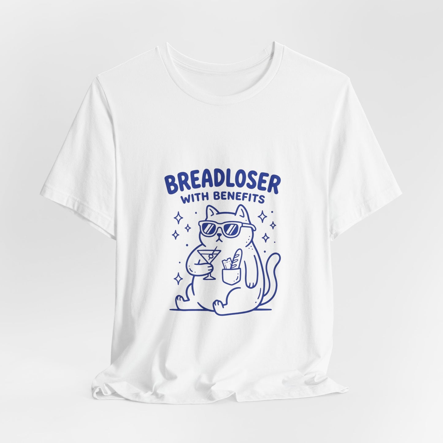 BREADLOSER WITH BENEFITS Tee | Breadloser Humor, Doodle Cat Illustration