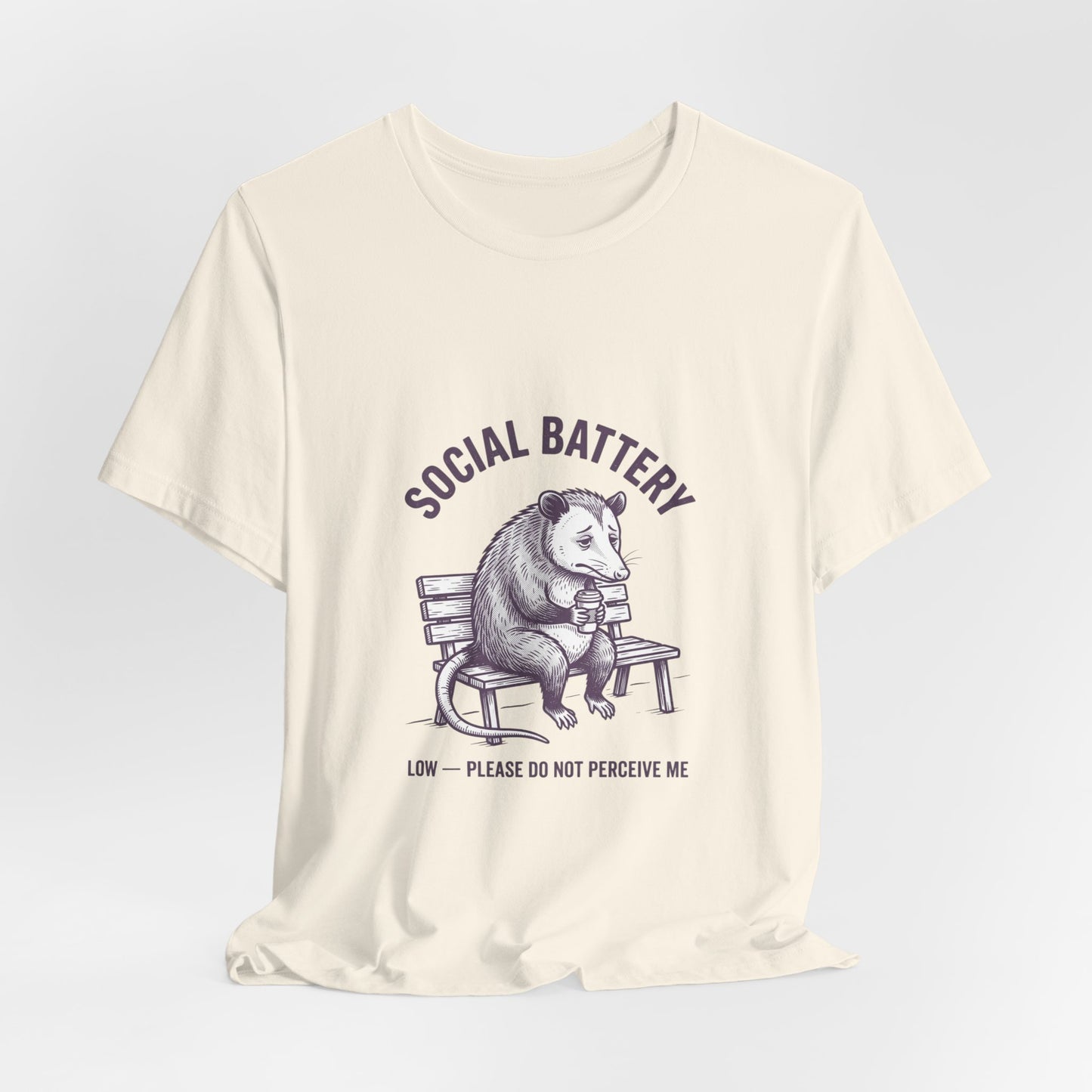 Social Battery Sloth Tee | Anxious Animal Humor, Introvert Shirt