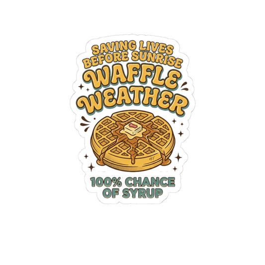 Waffle Weather Sticker | Vintage Food Graphics, Retro Breakfast