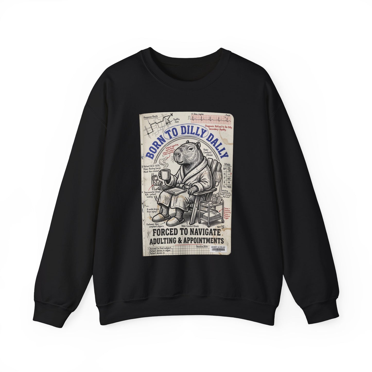 Born to Dilly Dally Sweatshirt | procrastination humor, retro cartoon