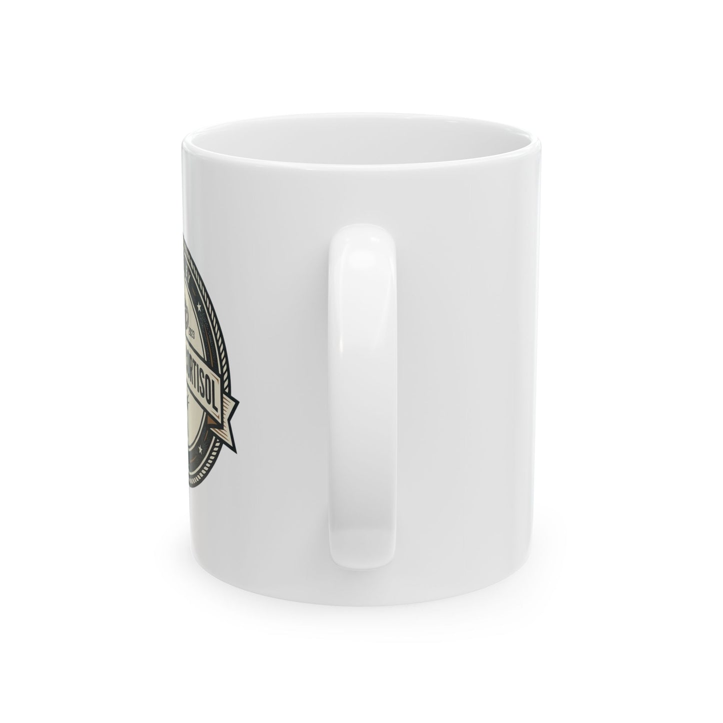 Caffeine & Cortisol Ceramic Mug — Funny Coffee Quote Mug (11oz/15oz)