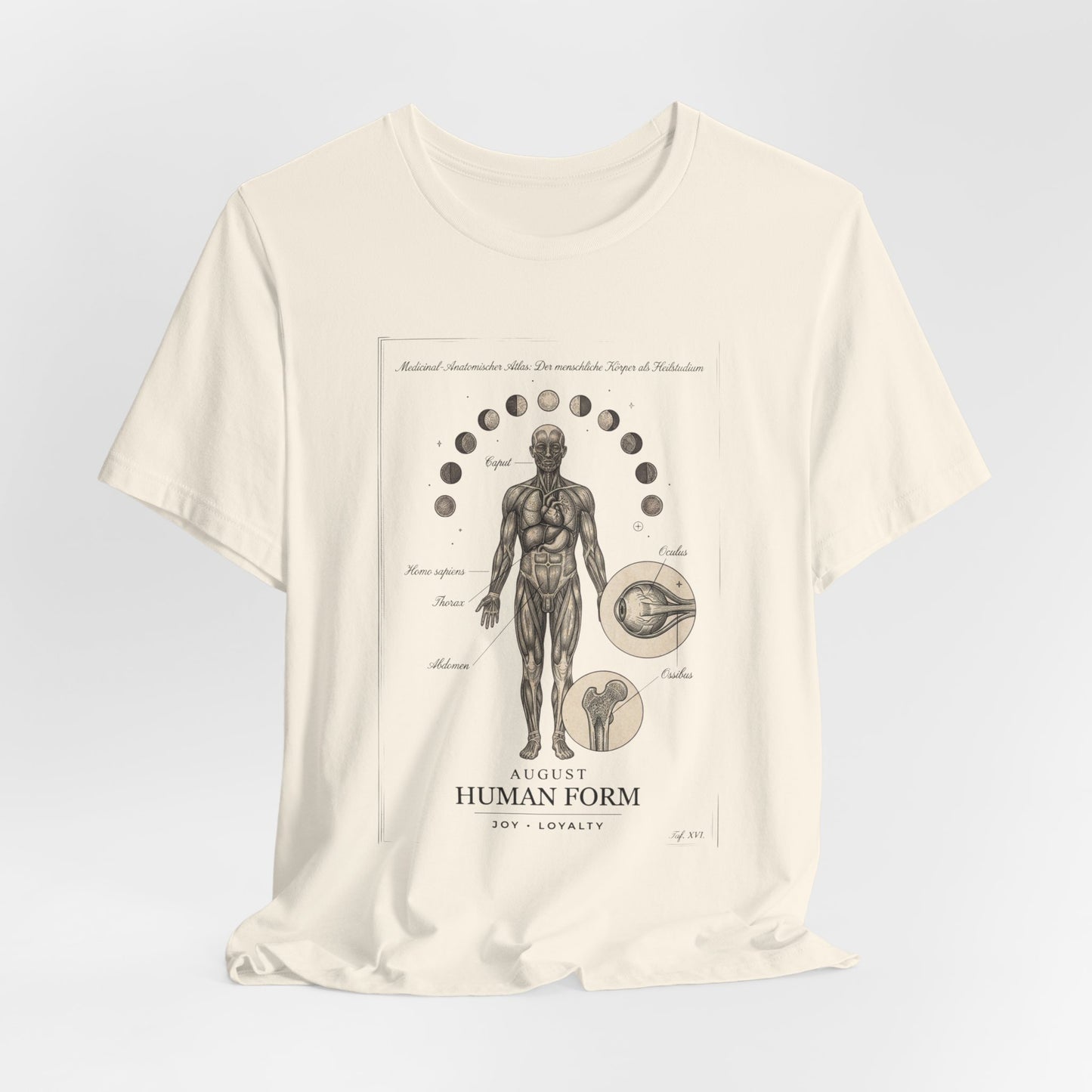 Anatomical Zodiac Chart Tee | Vintage Human Form, Birth Month Botanicals