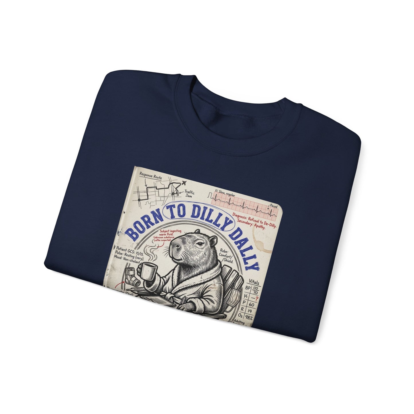 Born to Dilly Dally Sweatshirt | procrastination humor, retro cartoon