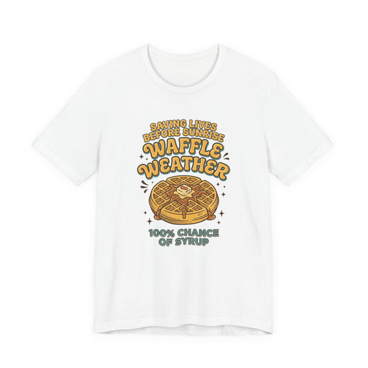 Waffle Weather T-Shirt | Retro Breakfast Graphic, Vintage Food Diner Style