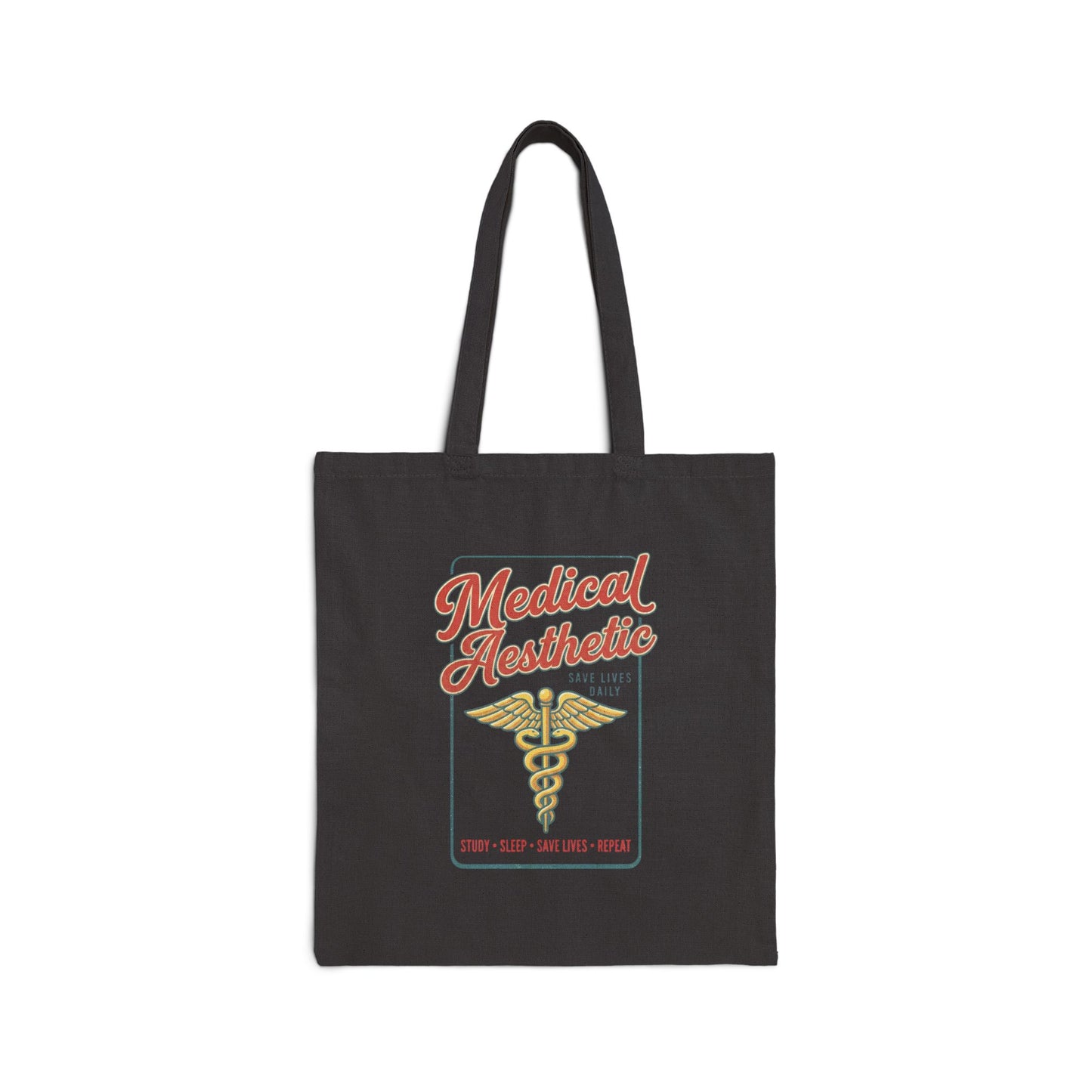 Medical Aesthetic Caduceus Tote | Vintage Medical Graphic, Retro Apothecary Style