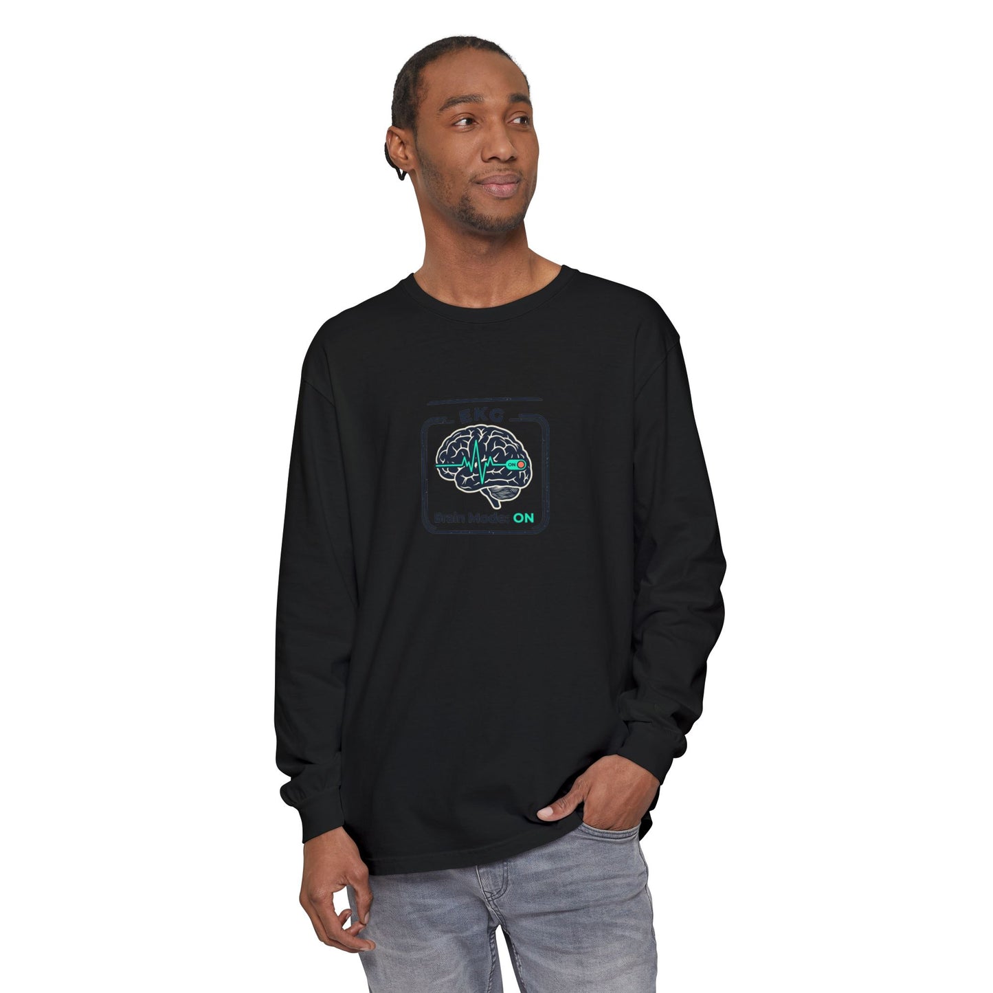 Brain Mode: EKG Graphic Long Sleeve Tee