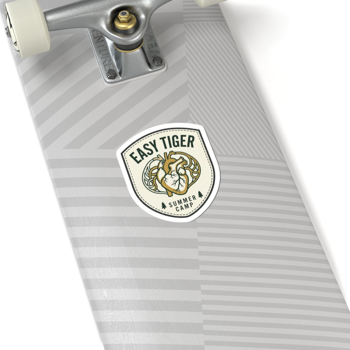 Easy Tiger Retro Badge Sticker | vintage summer camp, playful animal decal