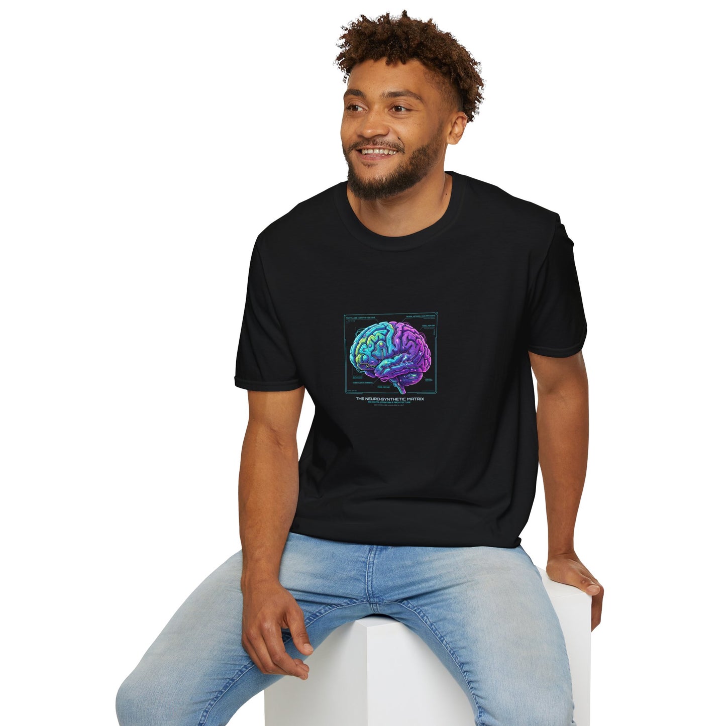 Neon Circuit Brain T-Shirt — Futuristic Sci‑Fi Science Poster Tee