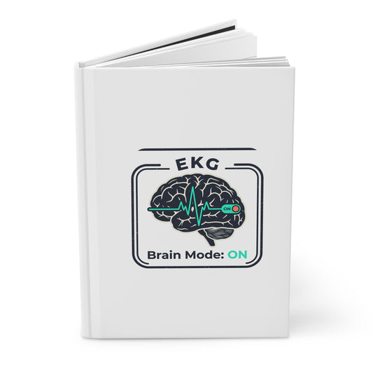 Brain Mode ON Hardcover Journal — EKG Science Notebook for Students & Medical Professionals