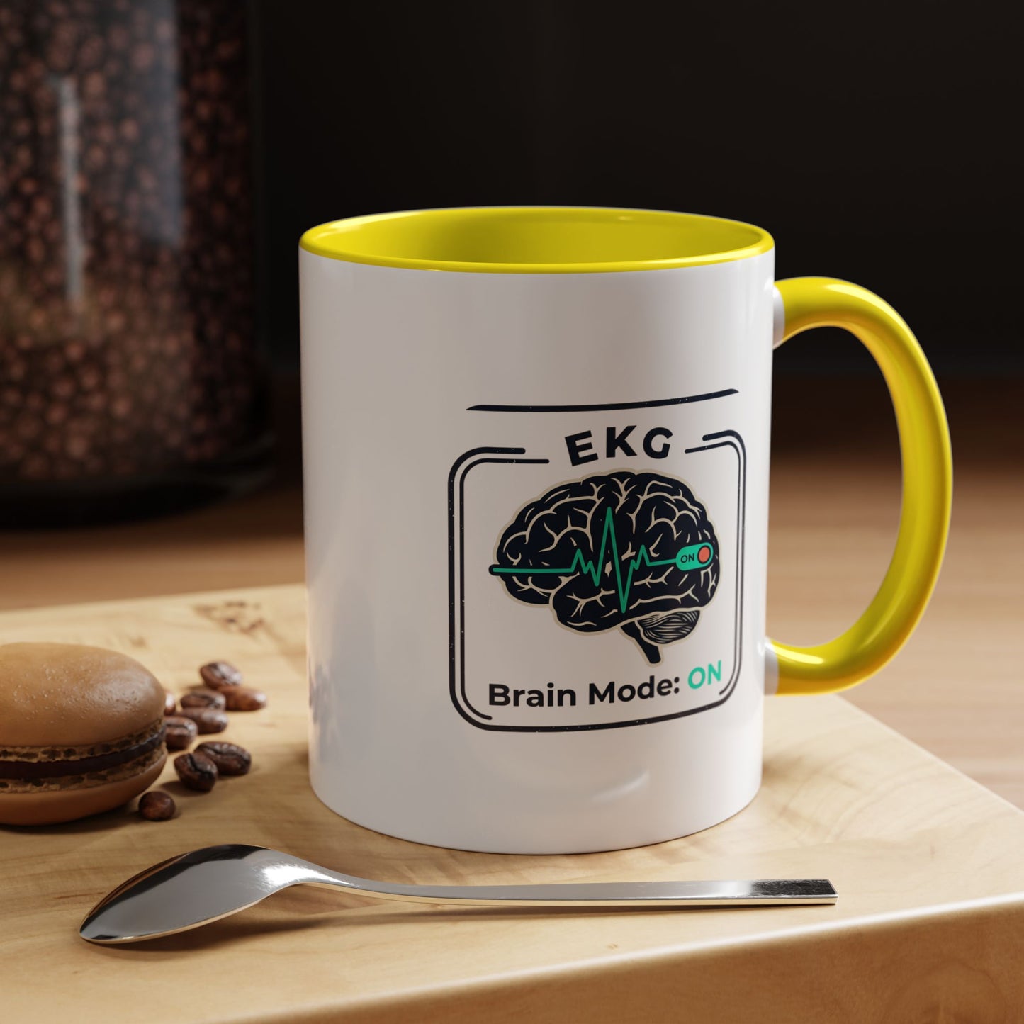 EKG Brain Mode ON Coffee Mug — Accent 11/15oz