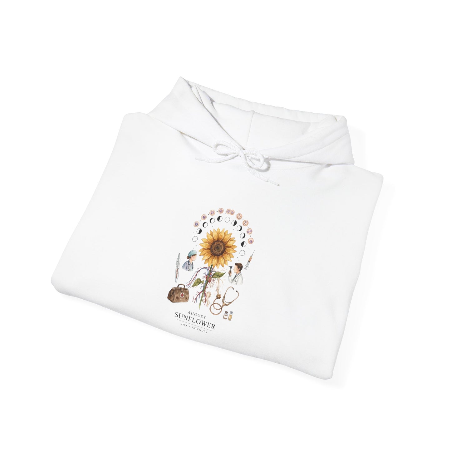 Sunflower Birth Flower Hoodie | Botanical Birth Month Floral Design