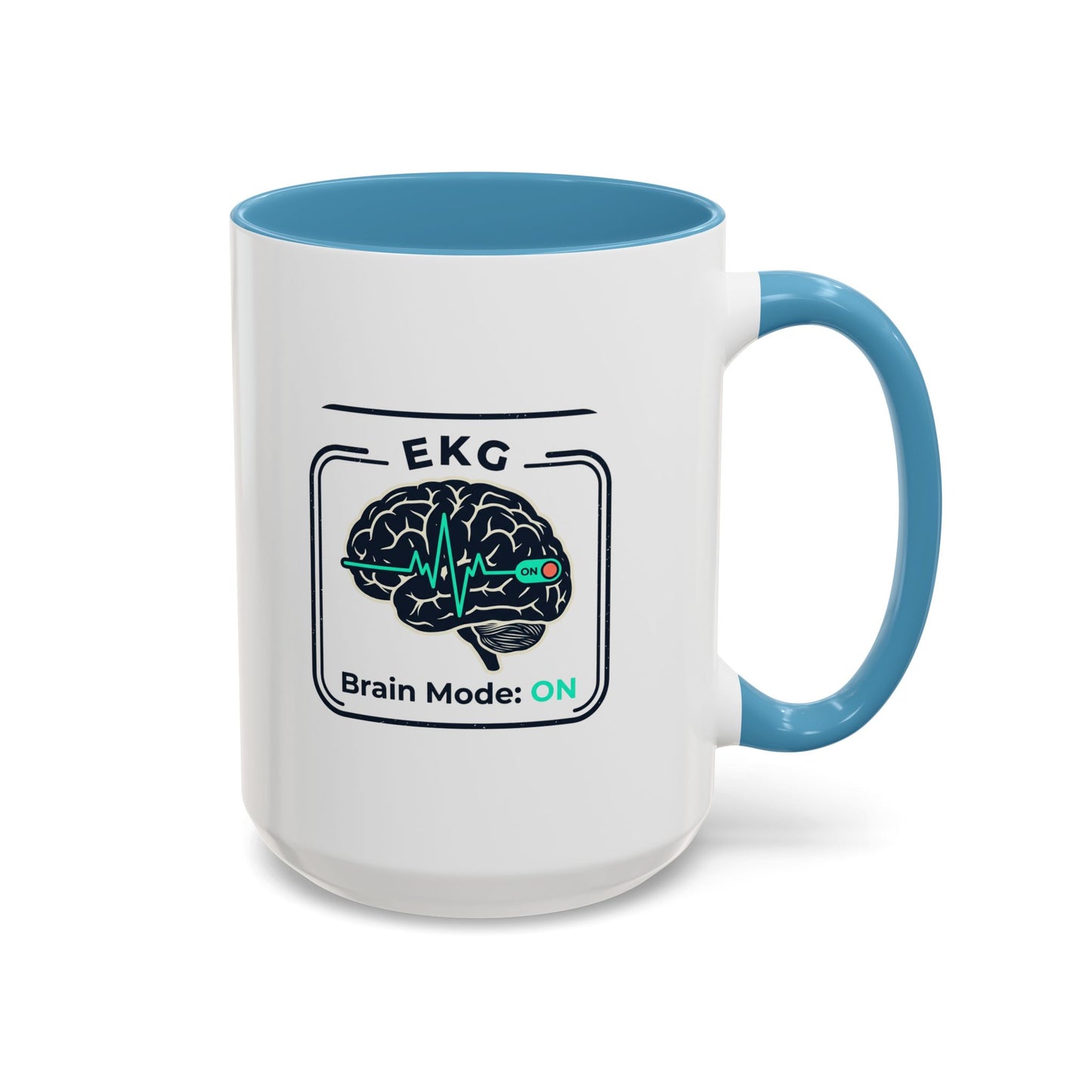 EKG Brain Mode ON Coffee Mug — Accent 11/15oz