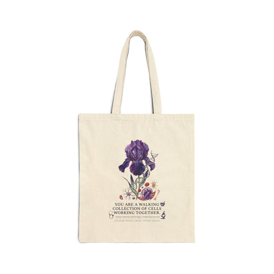 Purple Iris Birth Flower Tote | Birth Month Botanical Tote