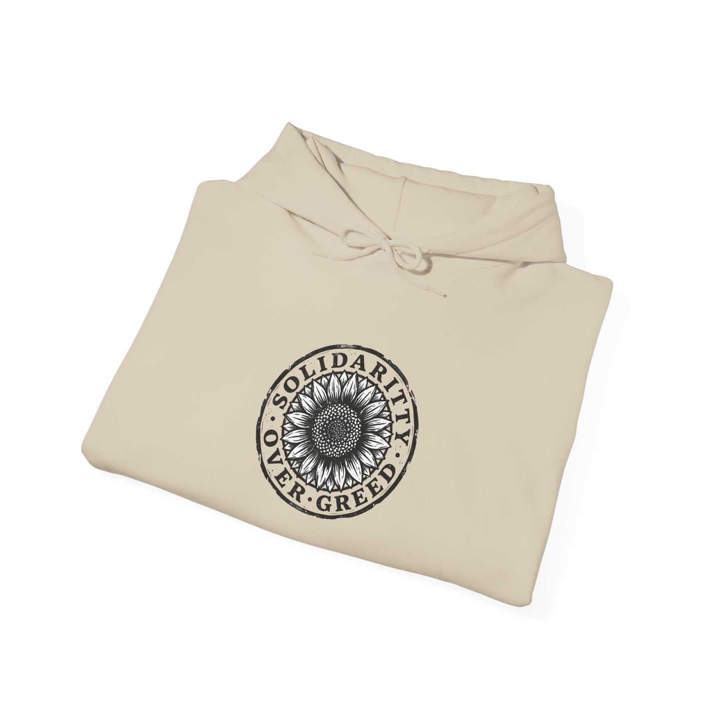 People Over Profit hoodie | Solidarity emblem, ethical statement sweatshirt