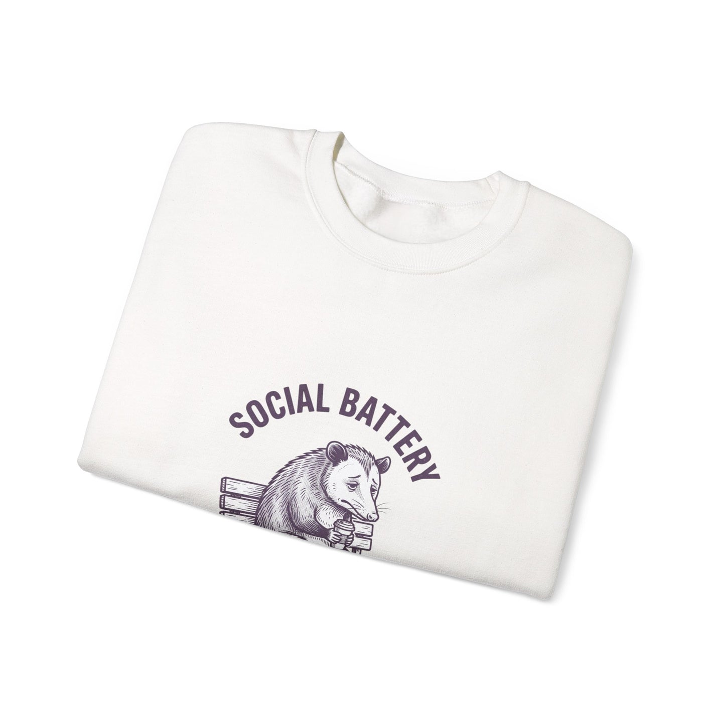 Social Battery Graphic Sweatshirt | Anxious Animal Humor, Introvert Crewneck