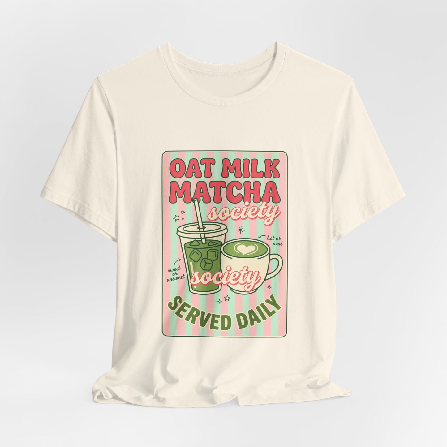 Oat Milk Matcha Society Tee | Matcha Aesthetic, Cafe Girl Graphic