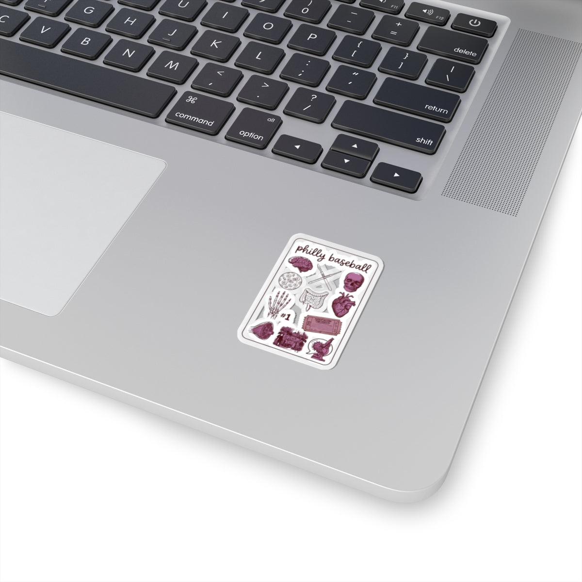 Philly Baseball Skull & Heart Sticker | Kiss-Cut Stickers, City Pride
