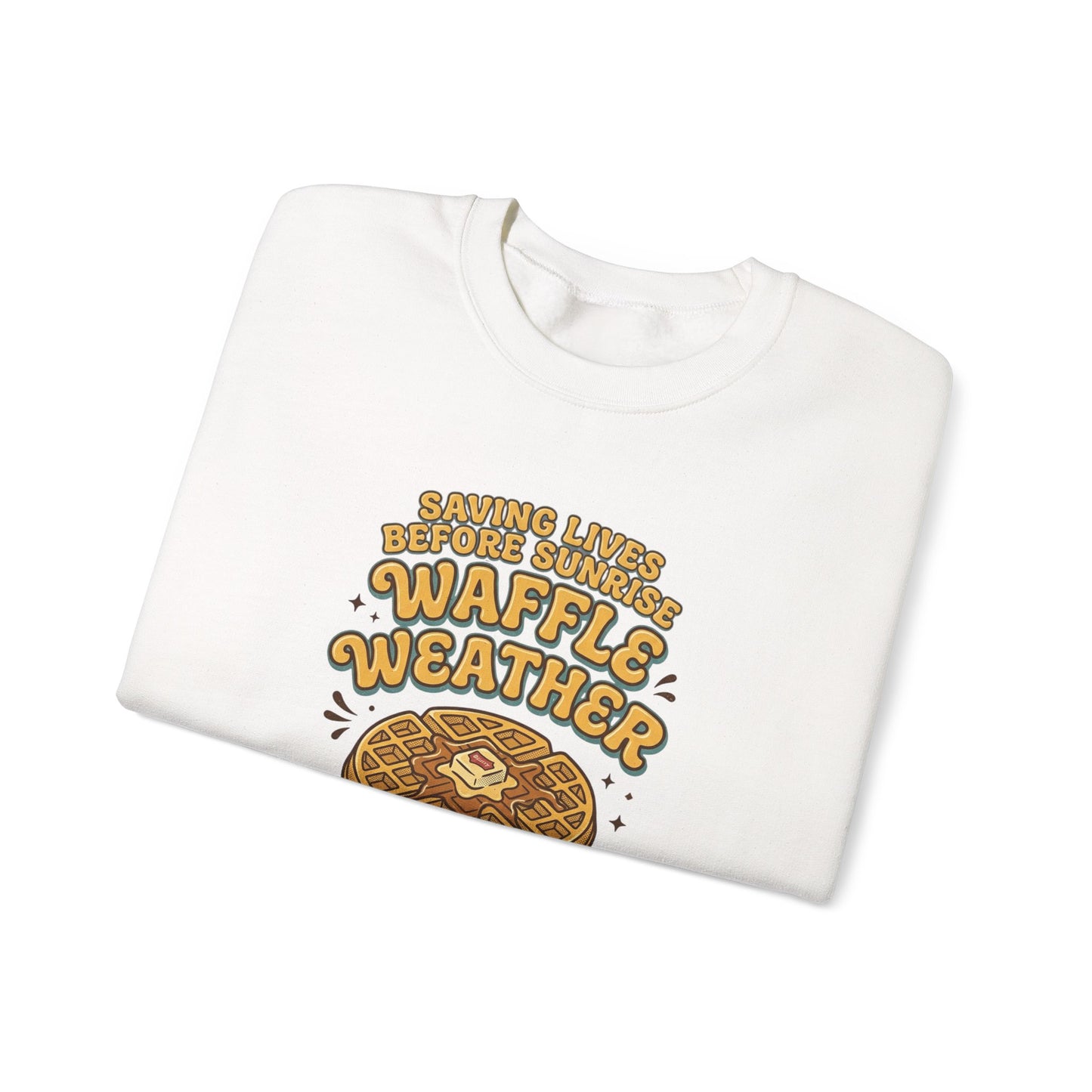 Waffle Weather Crewneck | Vintage Food Graphics, Retro Diner Breakfast