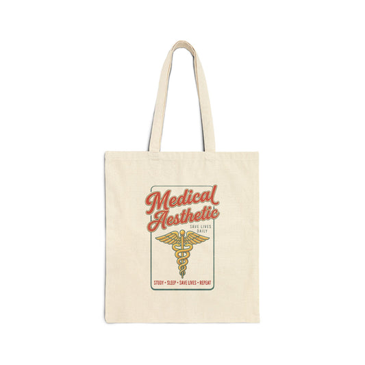 Medical Aesthetic Caduceus Tote | Vintage Medical Graphic, Retro Apothecary Style
