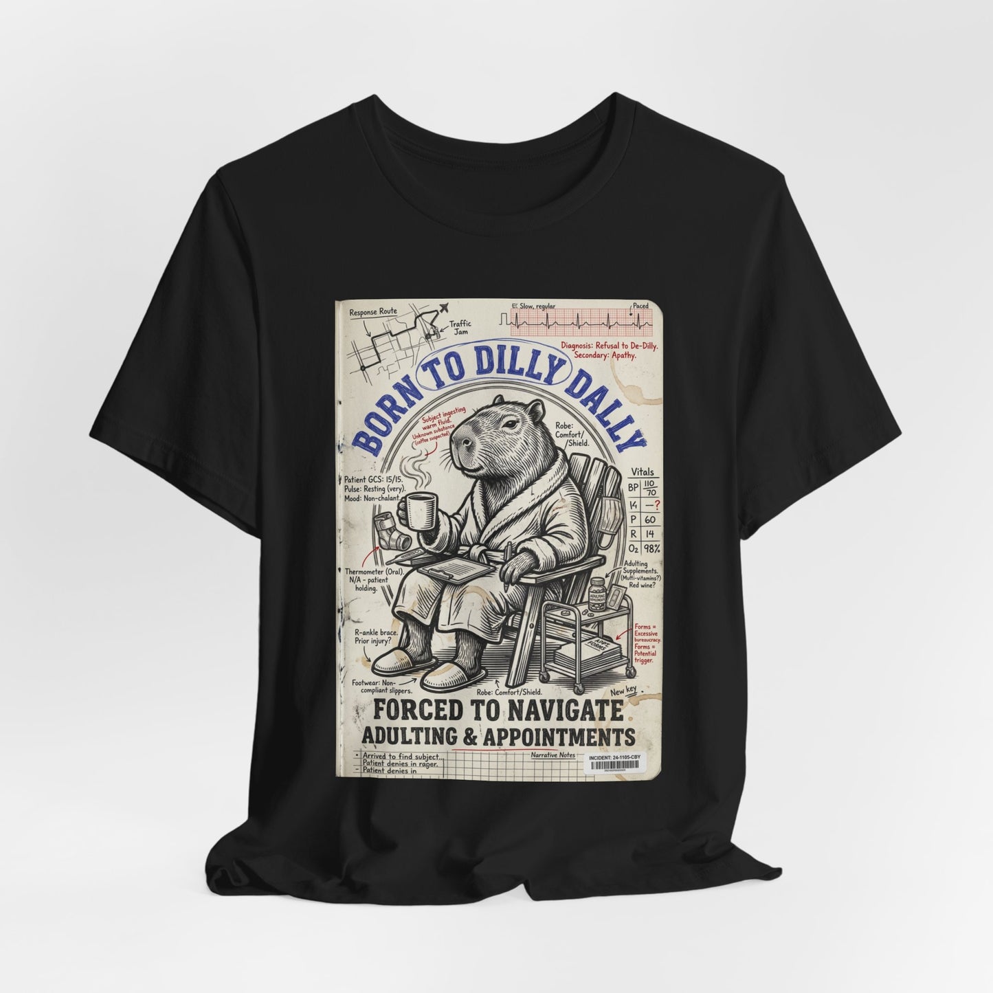 Born to Dilly Dally Tee | procrastination meme, retro cartoon frog