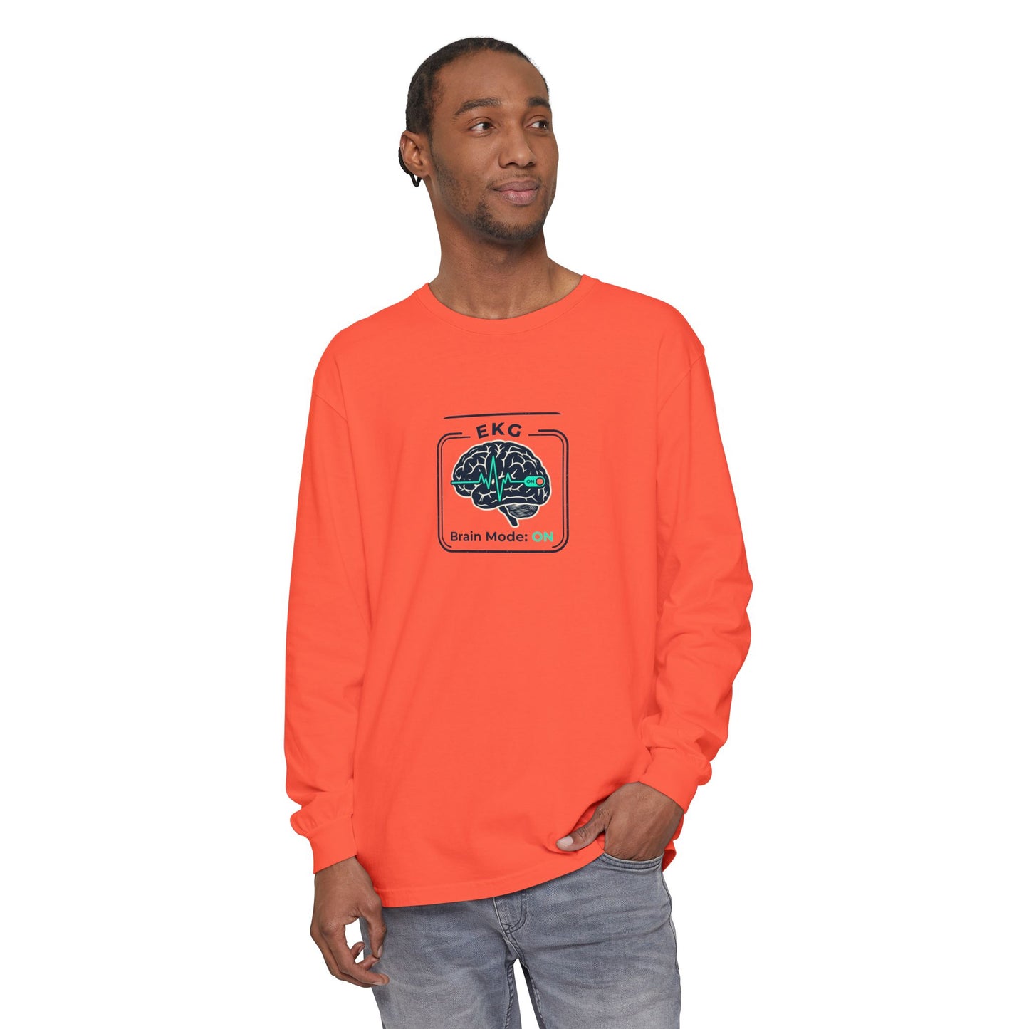 Brain Mode: EKG Graphic Long Sleeve Tee