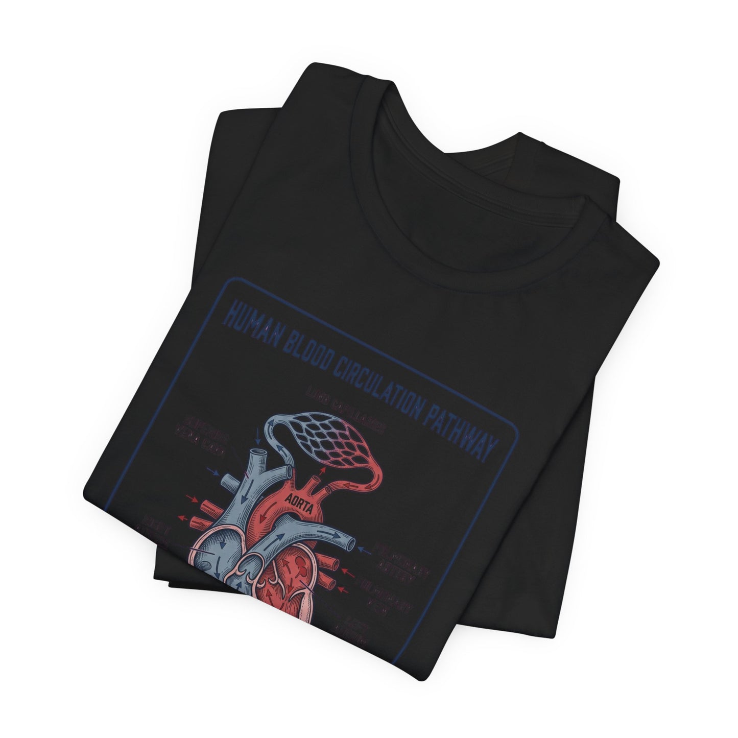 Human Blood Circulation Diagram Tee | 250th 4th of July Patriotic Anatomy