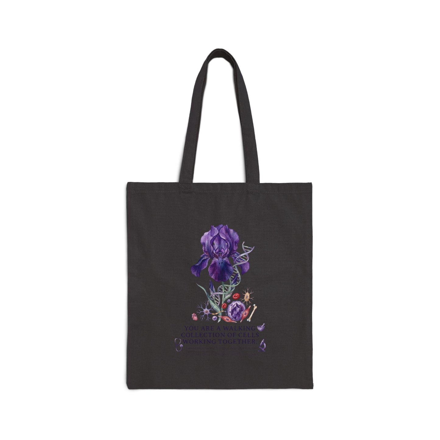 Purple Iris Birth Flower Tote | Birth Month Botanical Tote