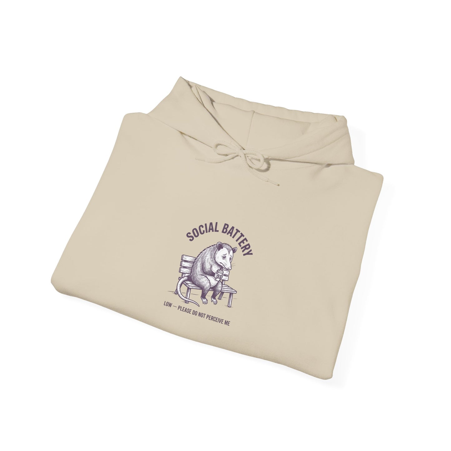 Social Battery Dog Hoodie | Anxious Animal Humor, Cute Anxiety Graphic