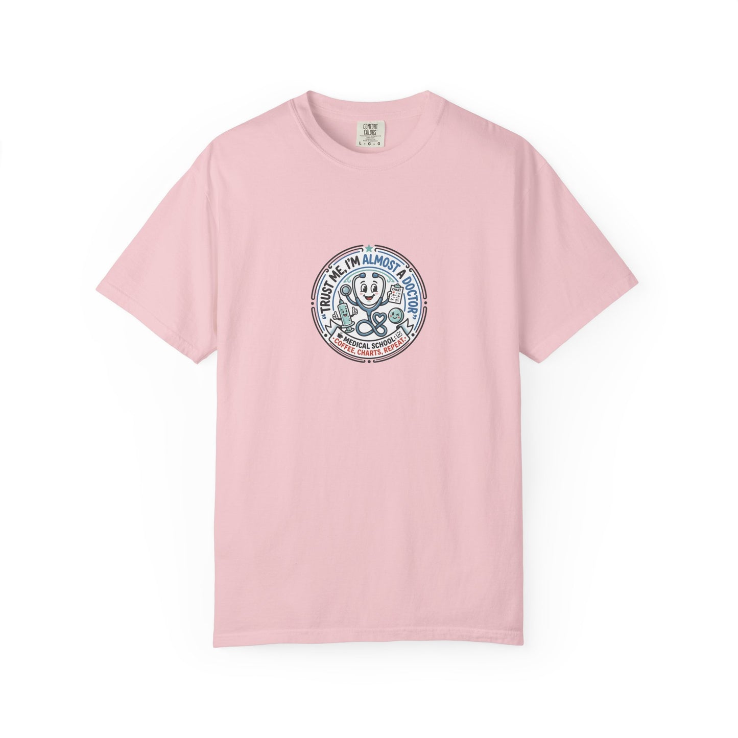Retro Smiley Surf Badge T-Shirt - 'Sorry I'm Almost There' Graphic
